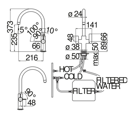 Смеситель для кухни Nobili Flag FL96824/3VCR